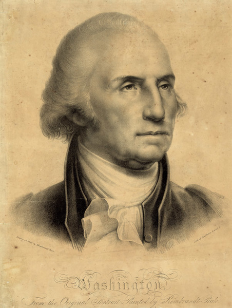 Washington. From the original portrait painted by Rembrandt Peale / Drawn on stone by Rembrandt Peale
