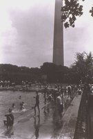 City swimming pool and Washington Monument in distance