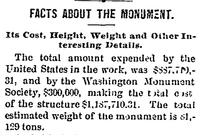 "Facts About the Monument" 